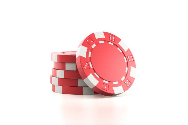 Poker table layout with chip stacks and community cards
